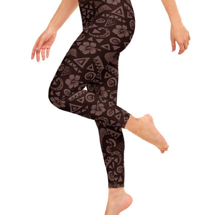 Black Floral Control Top Leggings