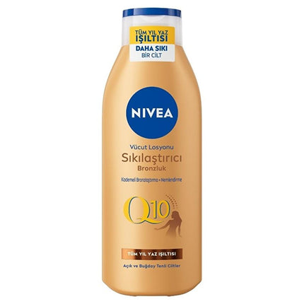 Nivea Nivea Q10 Firming & Tanning Body Lotion - Moisturizing, Sunless Tan, Firming Body Care for Fair to Medium Skin Tones