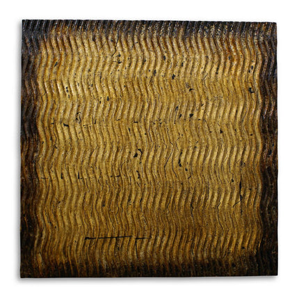 Bronze Metallic Ridge Wood Wall Art