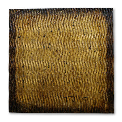 Bronze Metallic Ridge Wood Wall Art