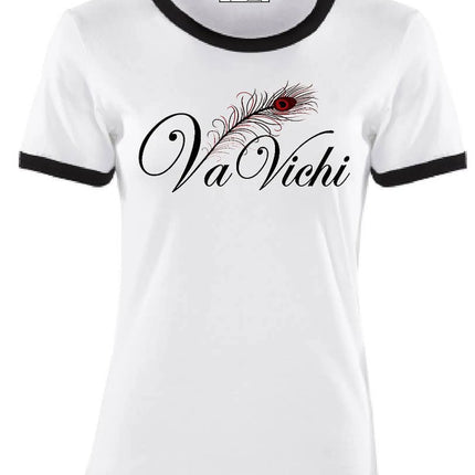 Womens VaVichi Feather Ringer Tee