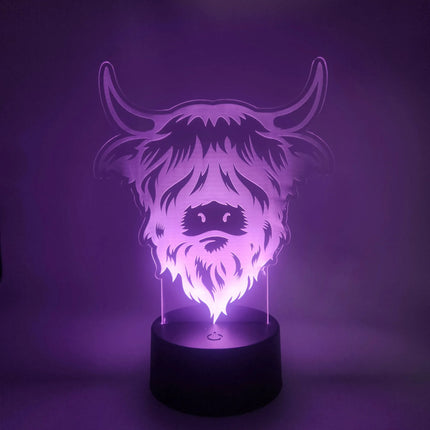 Highland Cow LED Light Lamp | Gifts for Ranchers & Cattlemen