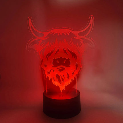 Highland Cow LED Light Lamp | Gifts for Ranchers & Cattlemen
