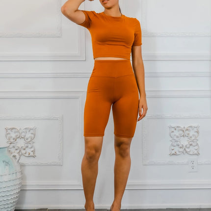 Microfiber Buttery Soft Basic Essential Biker Short Set