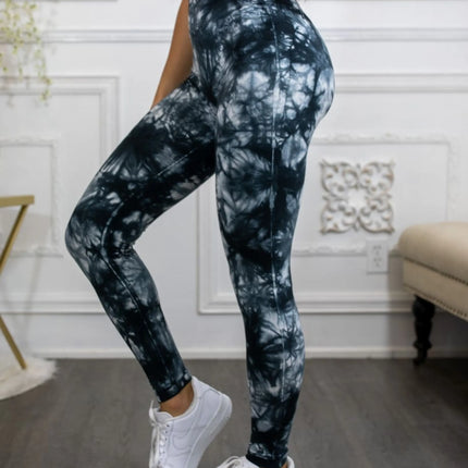 Tie Dye Wide Waistband High Quality Cotton Leggings