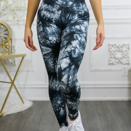 Tie Dye Wide Waistband High Quality Cotton Leggings