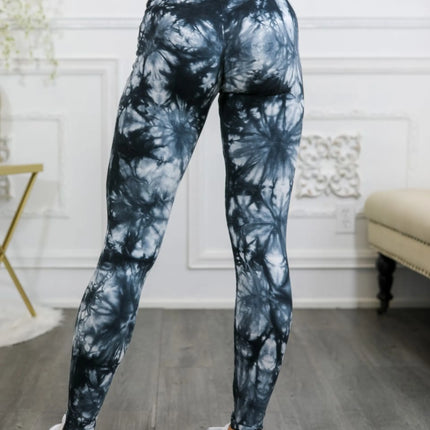Tie Dye Wide Waistband High Quality Cotton Leggings