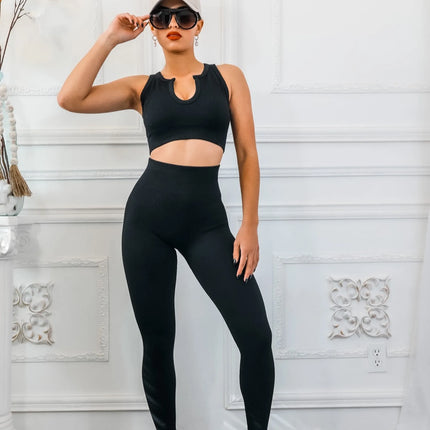 Next Level Ribbed Snatched Active Wear Pant Set
