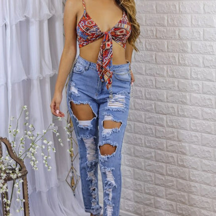 Cyanna Bow Tie Detail and Spaghetti  Straps Red
