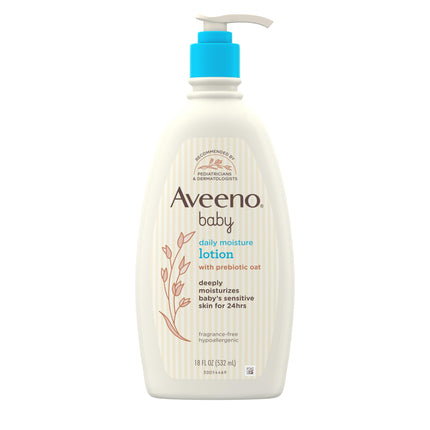 Aveeno Baby Moisturizing Lotion for Sensitive Skin - Natural Baby Skincare with Prebiotic Oat