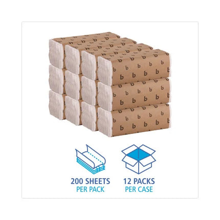 Boardwalk® C-Fold Paper Towels, 1-Ply, White, 2400 Towels (BWK6220)