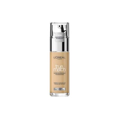 L'Oreal Paris True Match Liquid Foundation: Hydrating, Natural Finish - 3.D/3.W Warm Undertone, Evens Skin Tone, Enriched with Hyaluronic Acid & Vitamin E