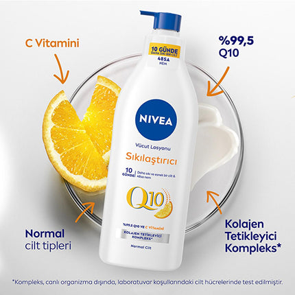 Nivea Q10 Firming Body Lotion with Vitamin C - 48 Hour Moisturization, Dermatologically Tested - 13.53 fl oz
