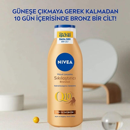 Nivea Nivea Q10 Firming & Tanning Body Lotion - Moisturizing, Sunless Tan, Firming Body Care for Fair to Medium Skin Tones