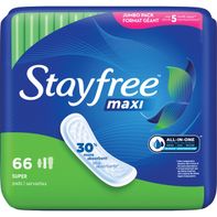 Stayfree Maxi Pads without Wings, Unscented, Super️