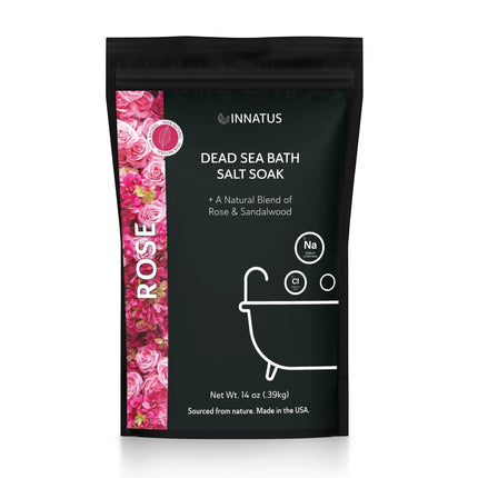 Urbn-cart Dead Sea Bath Salt Soak with rose and sandalwood scent. 14 oz bag.