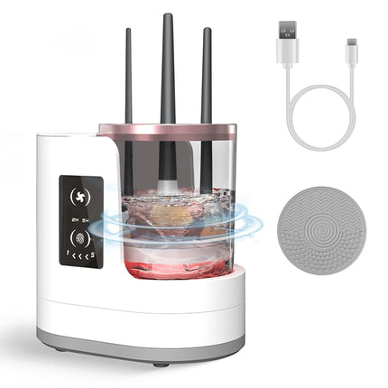 Urbn-cart 4-in-1 electric makeup brush cleaner with digital display, UV disinfection, and drying functions.