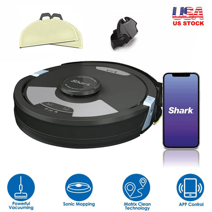 Urbn-cart Shark RV2610WA 2-in-1 AI Robot Vacuum & Mop with Matrix Clean Technology and APP control, black.
