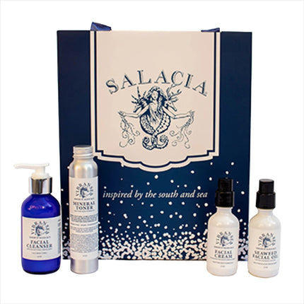 Urbn-cart Vibransea Skincare Gift Set with facial cleanser, toner, cream, and oil for mature skin.