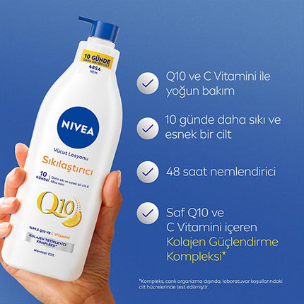 Nivea Q10 Firming Body Lotion with Vitamin C - 48 Hour Moisturization, Dermatologically Tested - 13.53 fl oz